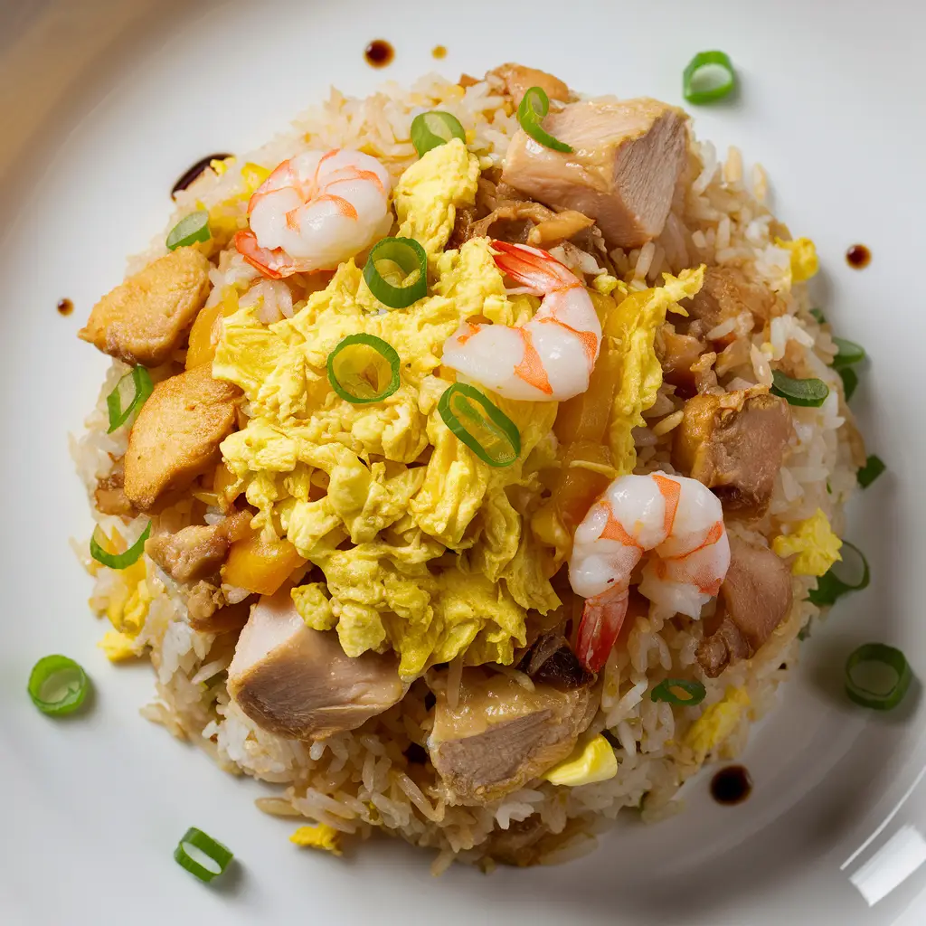 fried rice with egg chicken and shrimp recipe