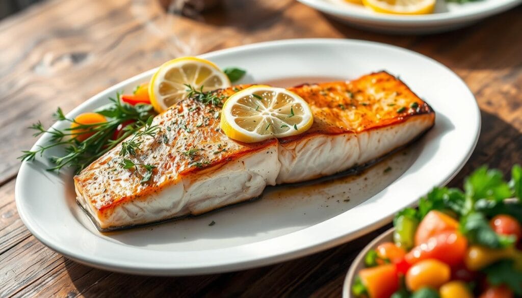 Cooked salmon fillet