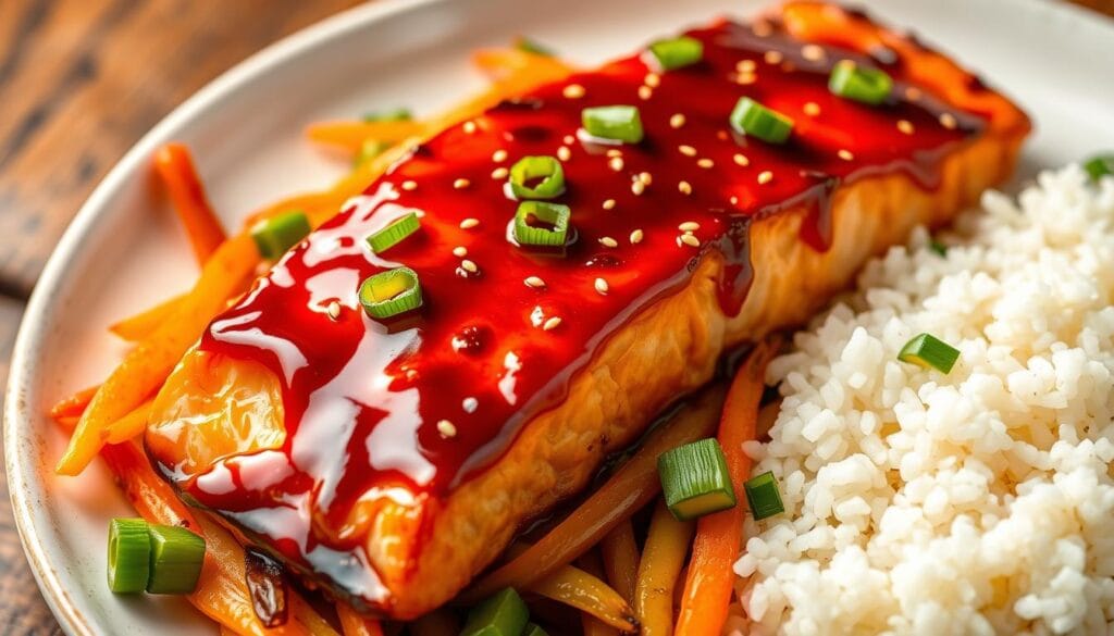 Spicy Sweet Chili Glazed Salmon