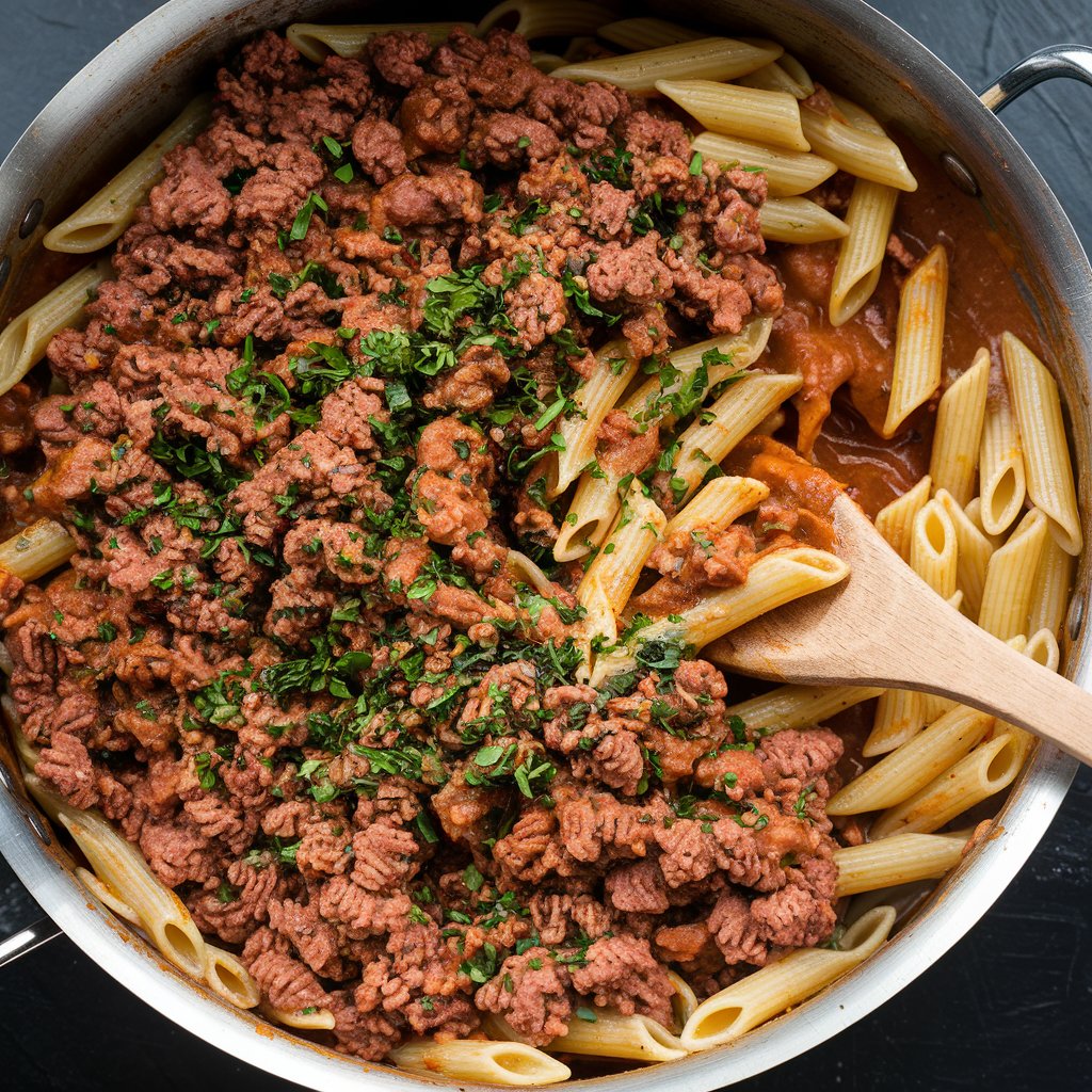 Easy Slow Cooker Beef Pasta