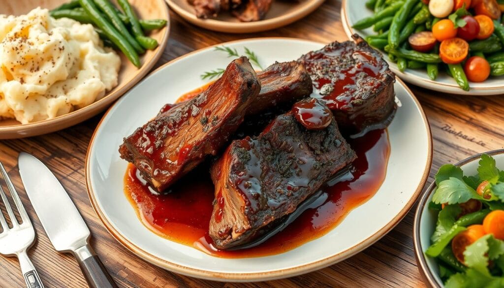 beef short ribs and sides