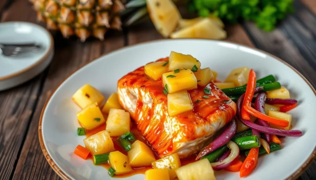 pineapple chili salmon