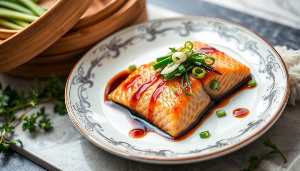 steamed salmon