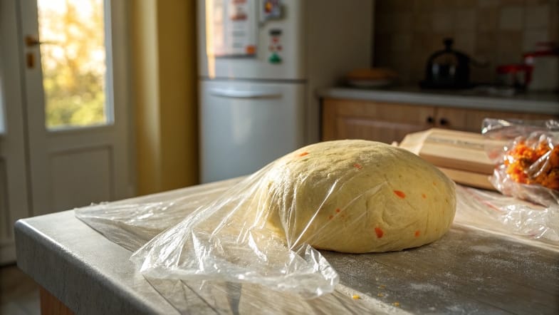 Chill the Dough: Wrap the dough in plastic wrap and chill in the refrigerator for at least 30 minutes to make it e