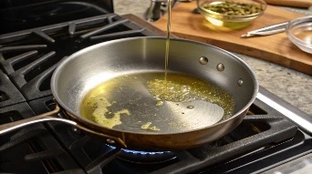 Heat olive oil in a large oven-safe skillet over medium-high heat.