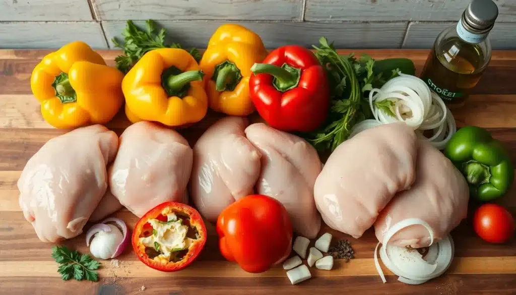 ingredient of chicken and peppers recipe