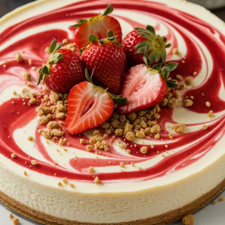 Strawberry Swirl Cheesecake